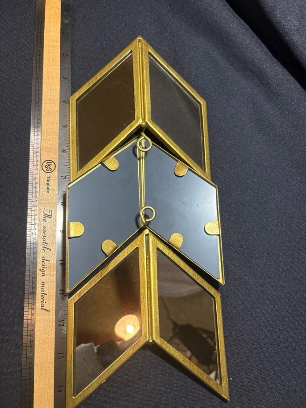 Rare Retired Urban Outfitters Brass Chevron Wall Mirror Set (3 Pieces)